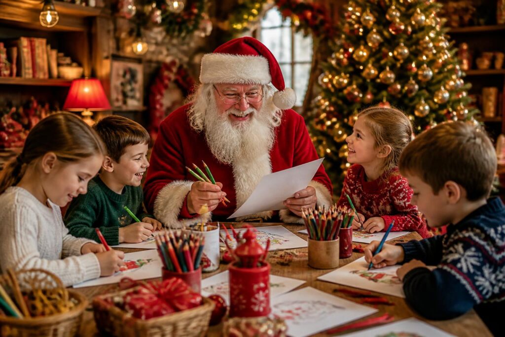 Dessin du Père Noël à imprimer : idées créatives pour occuper les enfants pendant les fêtes