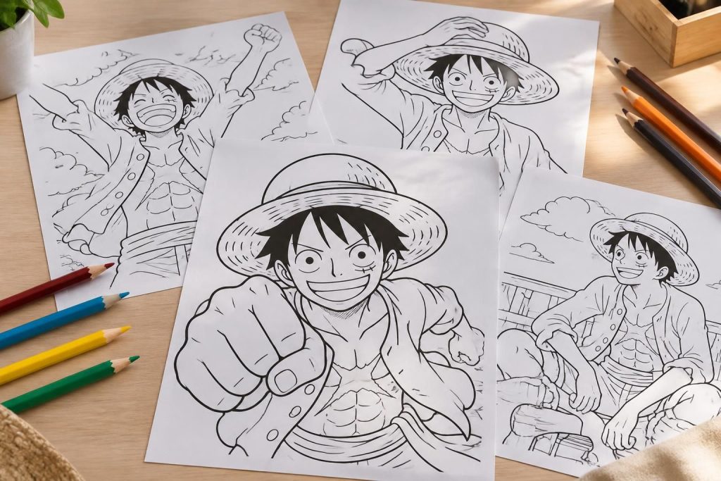 Coloriages Luffy : dessins à imprimer pour les fans de One Piece